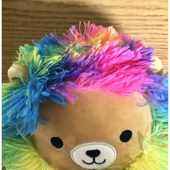 Squishmallow Kellytoy 8” Squishy Soft Plush Toy Leonard the Rainbow Mane Lion - Picture 5 of 6